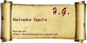 Haluska Gyula névjegykártya